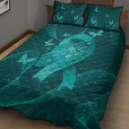 Australia Tourettes Awareness Quilt Bed Set Butterfly Ribbon Art