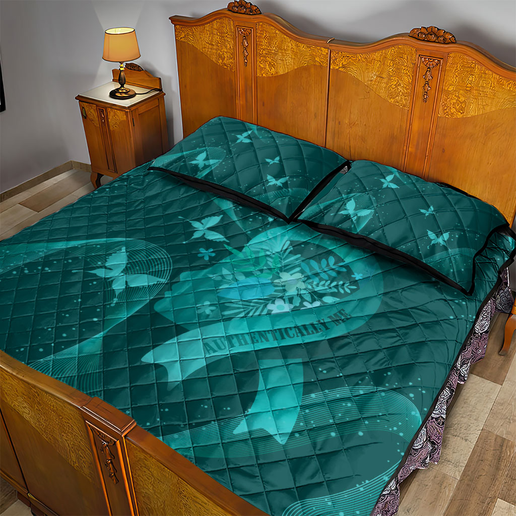 Australia Tourettes Awareness Quilt Bed Set Butterfly Ribbon Art