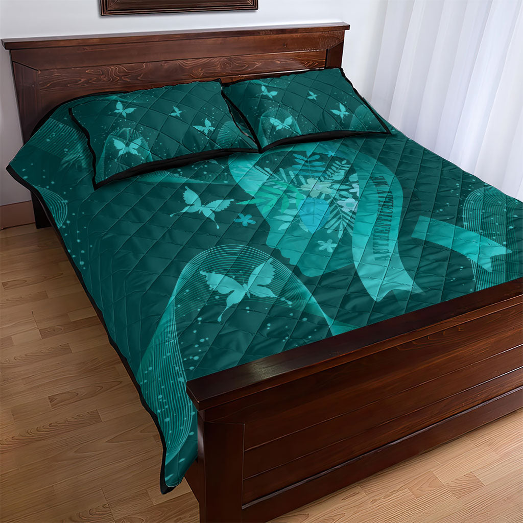 Australia Tourettes Awareness Quilt Bed Set Butterfly Ribbon Art