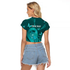 Australia Tourettes Awareness Personalised Raglan Cropped T Shirt Butterfly Ribbon Art