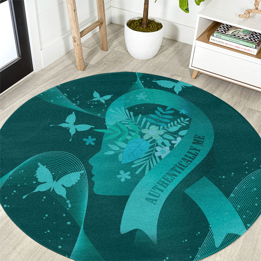 Australia Tourettes Awareness Round Carpet Butterfly Ribbon Art