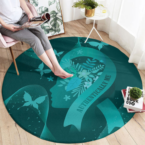 Australia Tourettes Awareness Round Carpet Butterfly Ribbon Art
