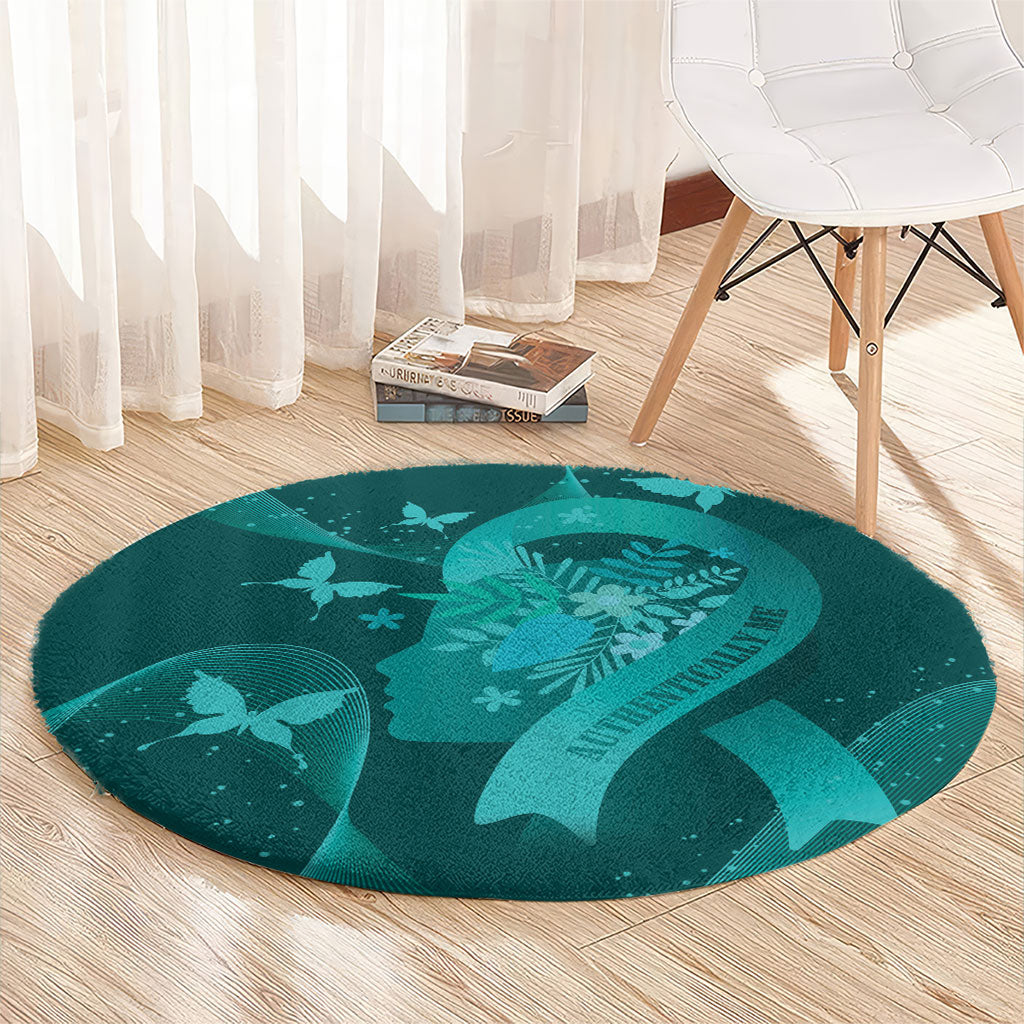 Australia Tourettes Awareness Round Carpet Butterfly Ribbon Art