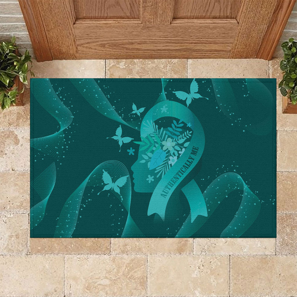 Australia Tourettes Awareness Rubber Doormat Butterfly Ribbon Art