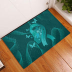 Australia Tourettes Awareness Rubber Doormat Butterfly Ribbon Art