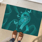 Australia Tourettes Awareness Rubber Doormat Butterfly Ribbon Art