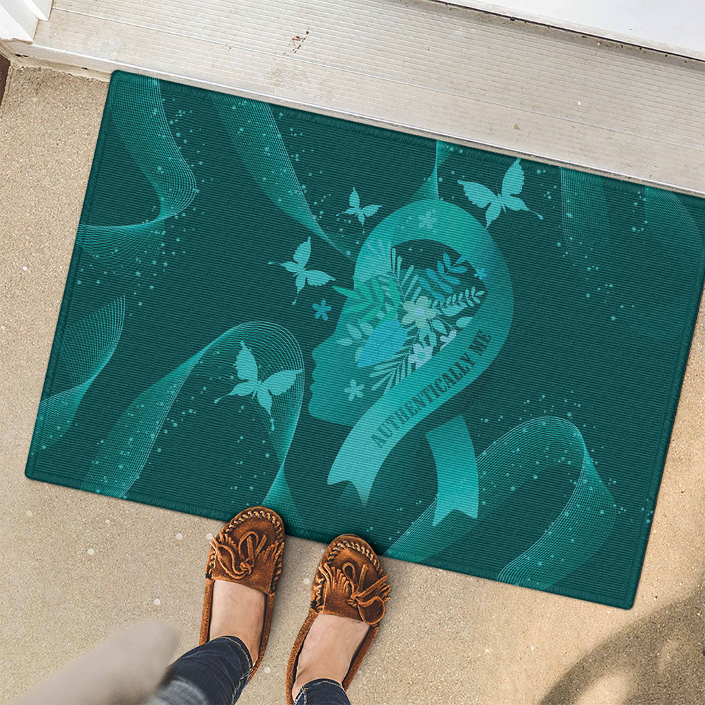 Australia Tourettes Awareness Rubber Doormat Butterfly Ribbon Art