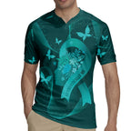 Australia Tourettes Awareness Personalised Rugby Jersey Butterfly Ribbon Art