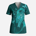 Australia Tourettes Awareness Personalised Scrub Top Butterfly Ribbon Art