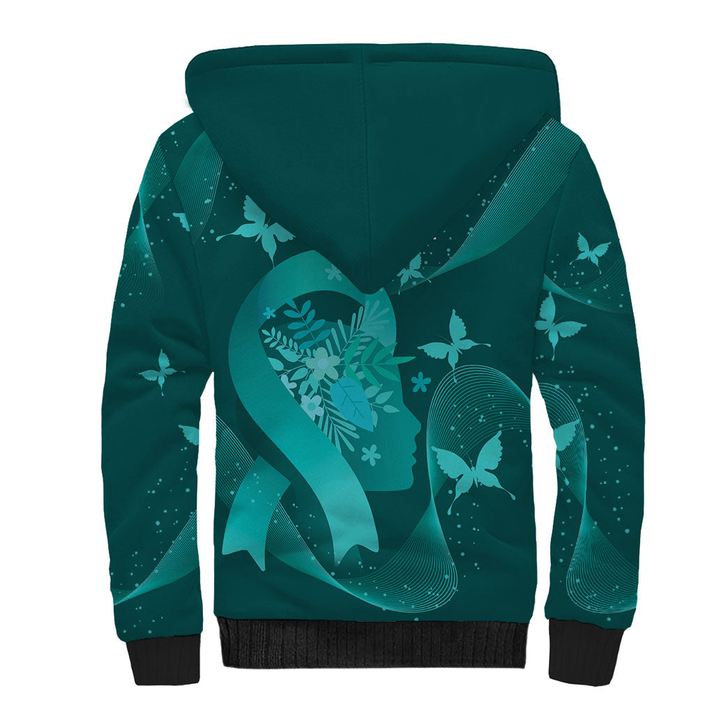 Australia Tourettes Awareness Personalised Sherpa Hoodie Butterfly Ribbon Art
