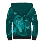 Australia Tourettes Awareness Personalised Sherpa Hoodie Butterfly Ribbon Art