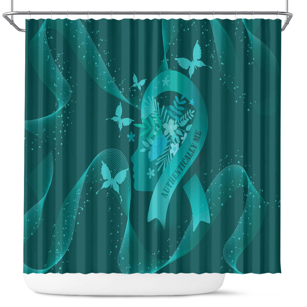 Australia Tourettes Awareness Shower Curtain Butterfly Ribbon Art