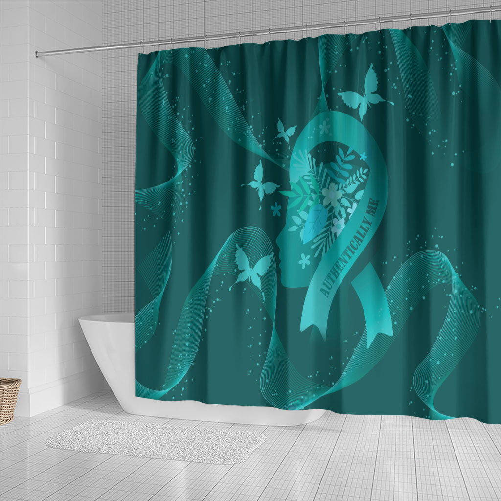 Australia Tourettes Awareness Shower Curtain Butterfly Ribbon Art