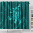 Australia Tourettes Awareness Shower Curtain Butterfly Ribbon Art