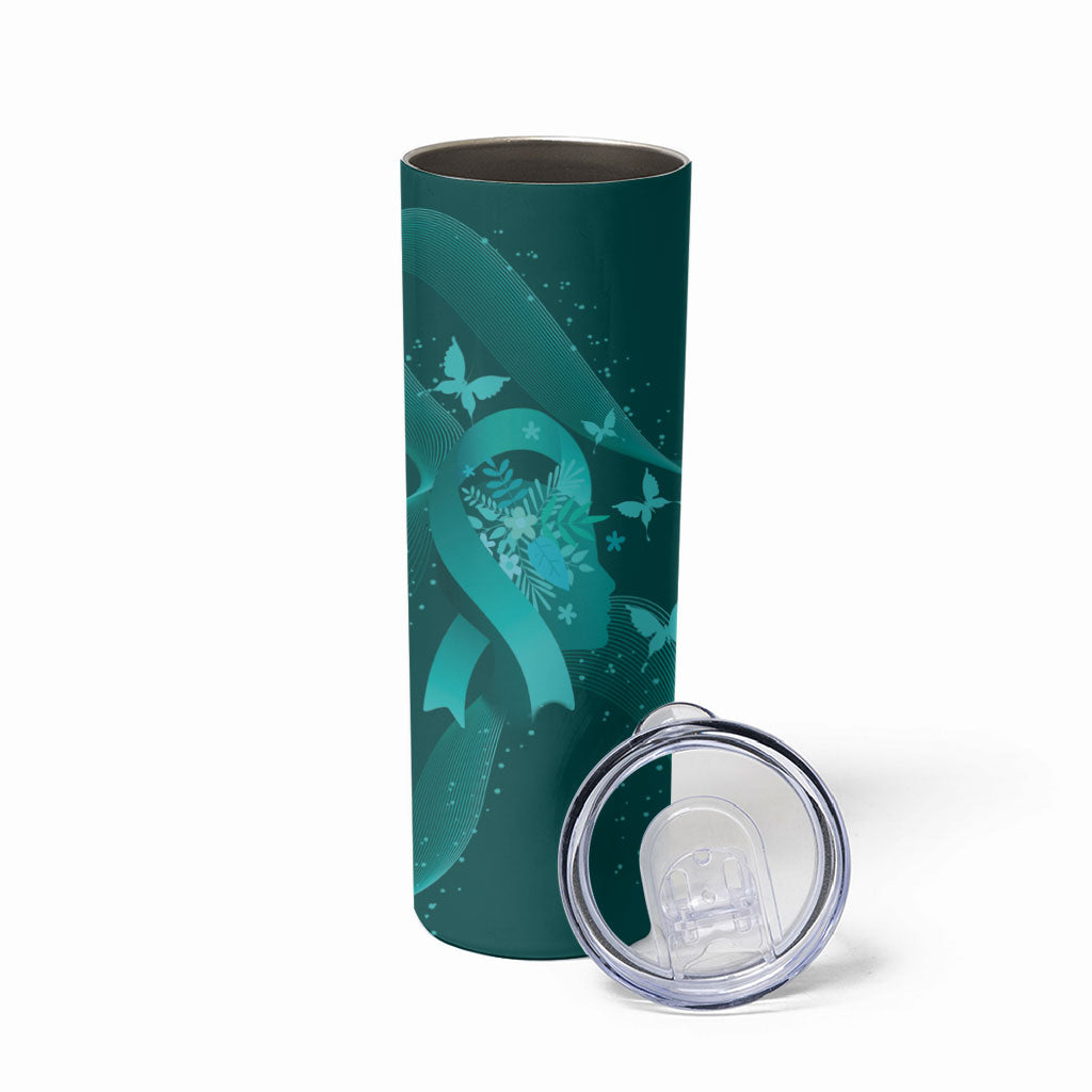Australia Tourettes Awareness Personalised Skinny Tumbler Butterfly Ribbon Art