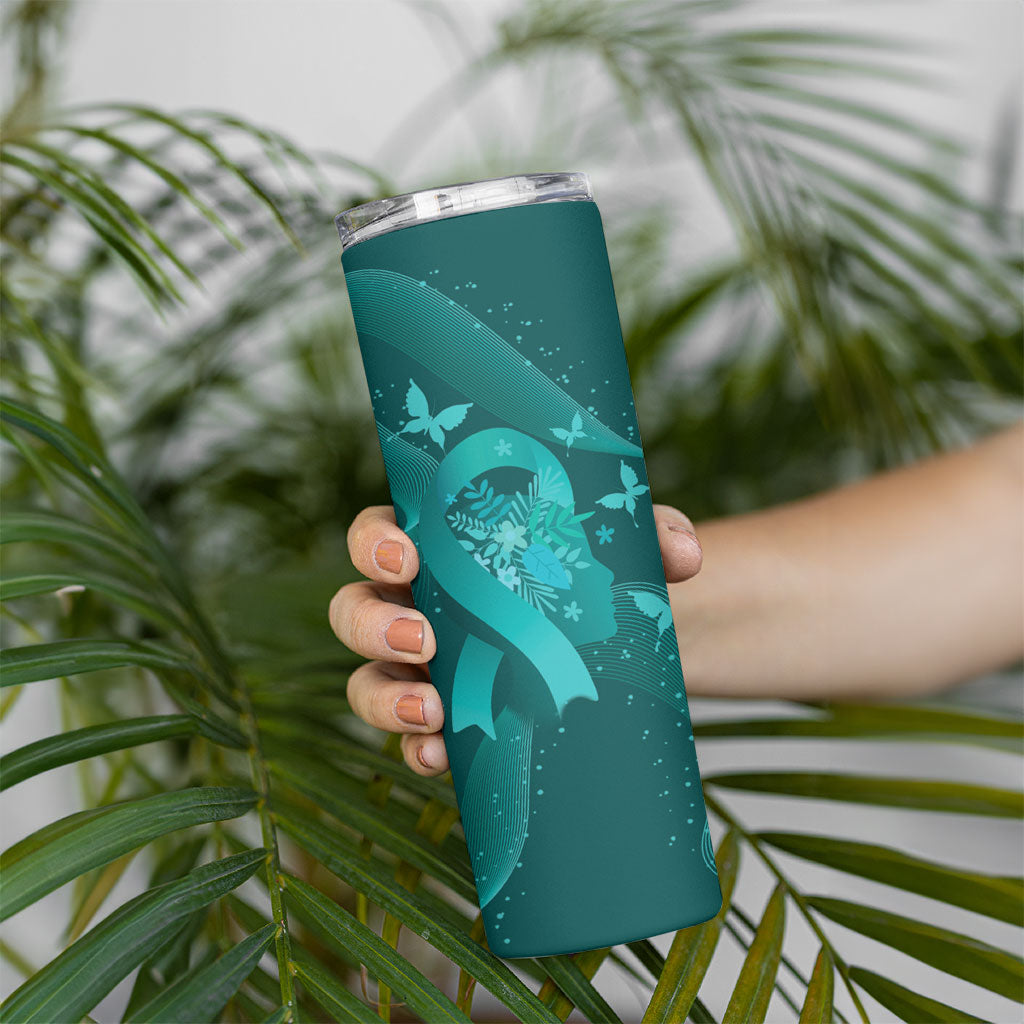 Australia Tourettes Awareness Personalised Skinny Tumbler Butterfly Ribbon Art