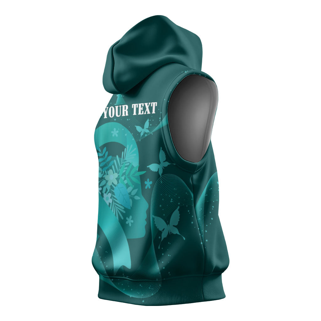 Australia Tourettes Awareness Personalised Sleeveless Hoodie Butterfly Ribbon Art