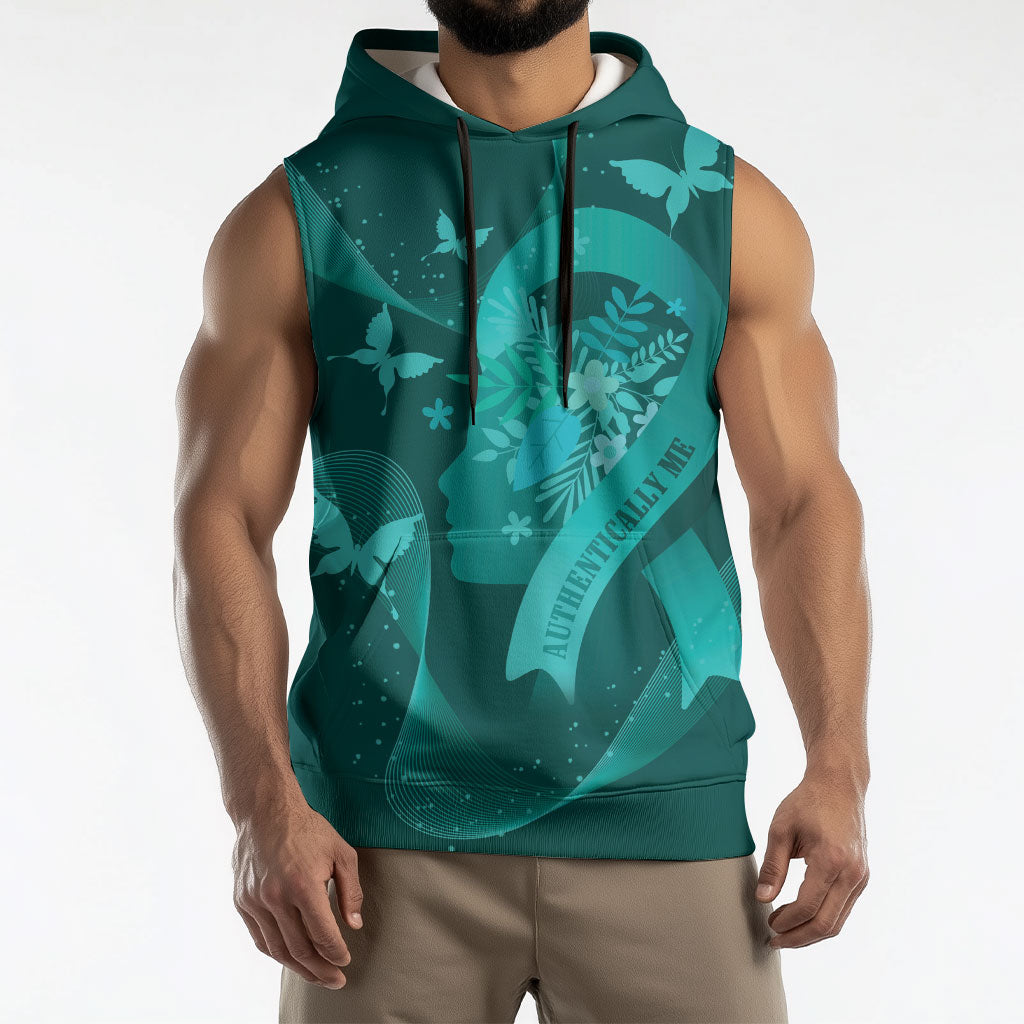 Australia Tourettes Awareness Personalised Sleeveless Hoodie Butterfly Ribbon Art