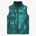 Australia Tourettes Awareness Personalised Sleeveless Puffer Jacket Butterfly Ribbon Art