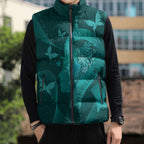 Australia Tourettes Awareness Personalised Sleeveless Puffer Jacket Butterfly Ribbon Art