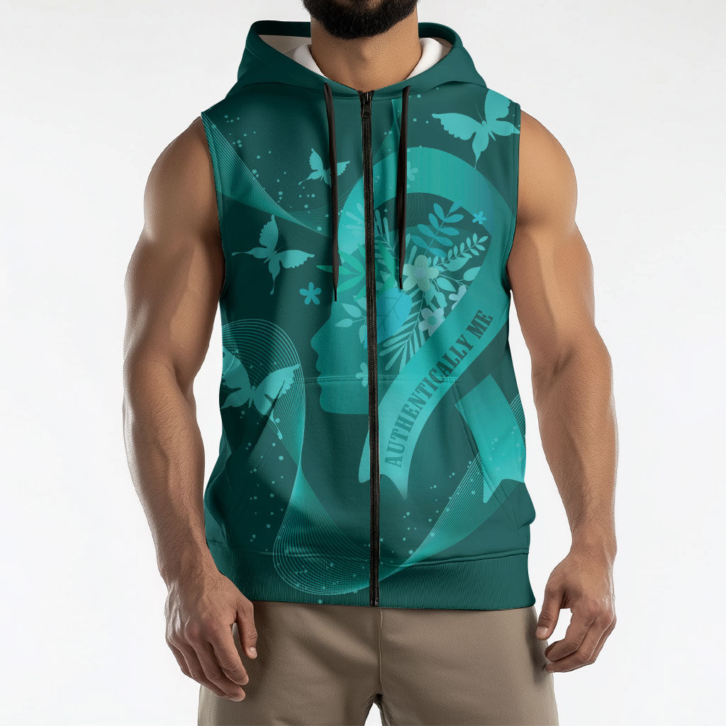 Australia Tourettes Awareness Personalised Sleeveless Zip Hoodie Butterfly Ribbon Art