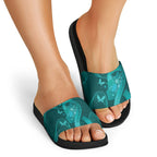 Australia Tourettes Awareness Slide Sandals Butterfly Ribbon Art