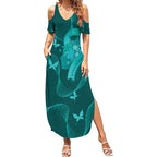 Australia Tourettes Awareness Personalised Summer Maxi Dress Butterfly Ribbon Art