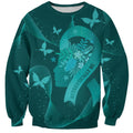 Australia Tourettes Awareness Personalised Sweatshirt Butterfly Ribbon Art