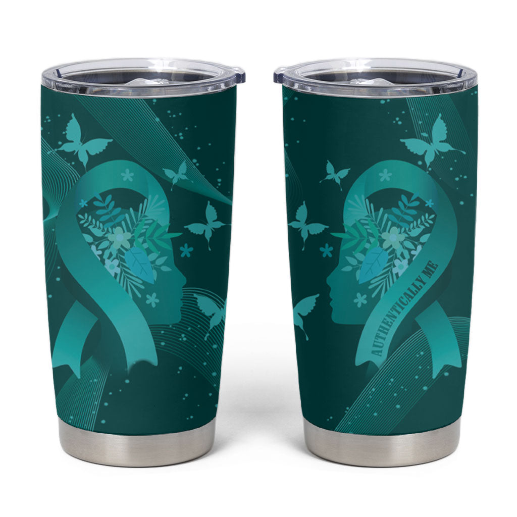 Australia Tourettes Awareness Personalised Tumbler Cup Butterfly Ribbon Art