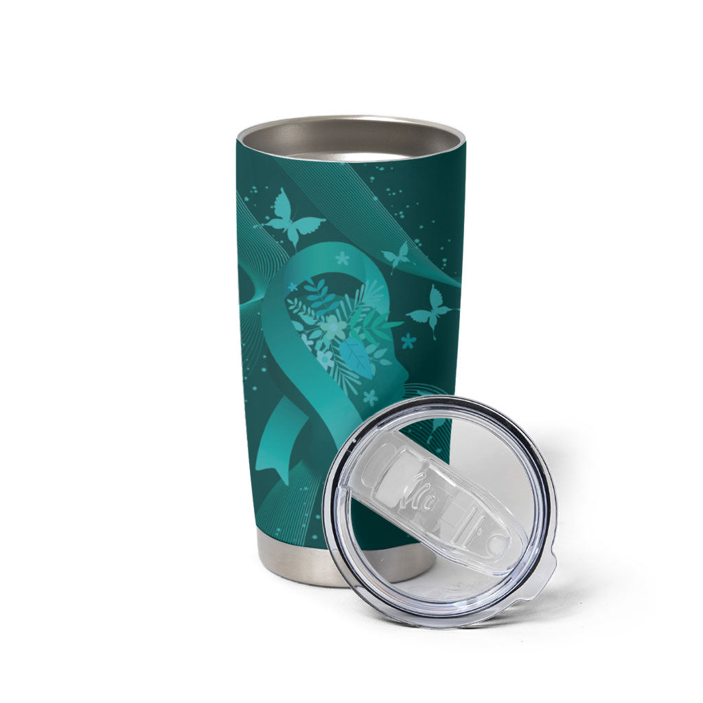 Australia Tourettes Awareness Personalised Tumbler Cup Butterfly Ribbon Art