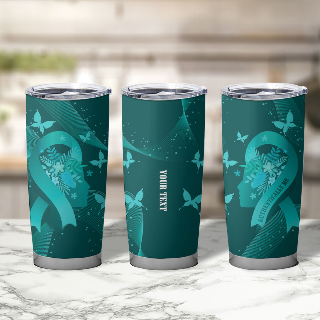 Australia Tourettes Awareness Personalised Tumbler Cup Butterfly Ribbon Art