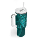 Australia Tourettes Awareness Personalised Tumbler With Handle Butterfly Ribbon Art
