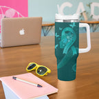 Australia Tourettes Awareness Personalised Tumbler With Handle Butterfly Ribbon Art