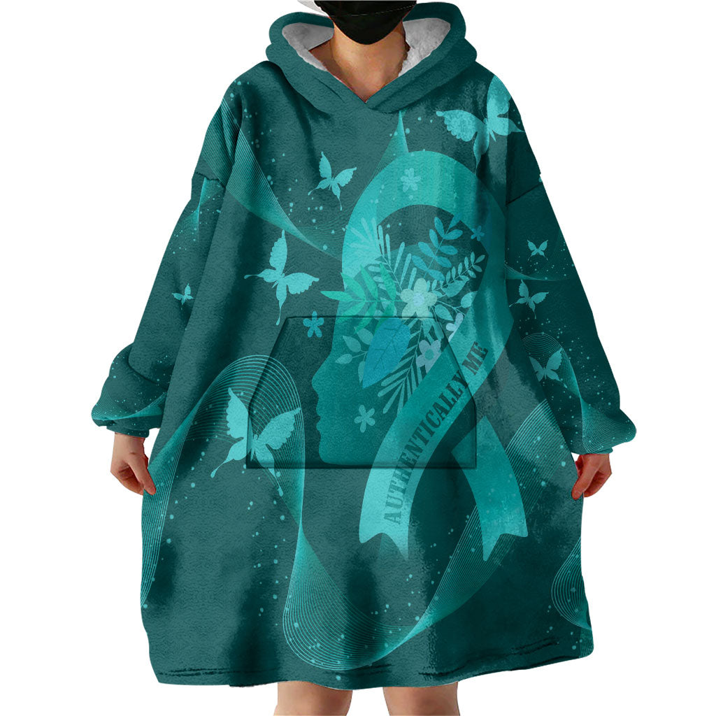 Australia Tourettes Awareness Personalised Wearable Blanket Hoodie Butterfly Ribbon Art