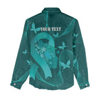 Australia Tourettes Awareness Personalised Women Casual Shirt Butterfly Ribbon Art