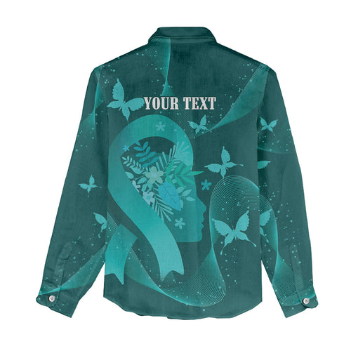 Australia Tourettes Awareness Personalised Women Casual Shirt Butterfly Ribbon Art