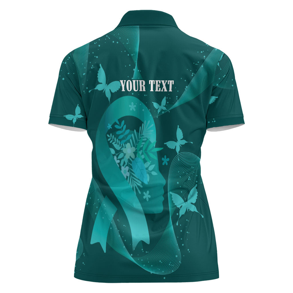 Australia Tourettes Awareness Personalised Women Polo Shirt Butterfly Ribbon Art