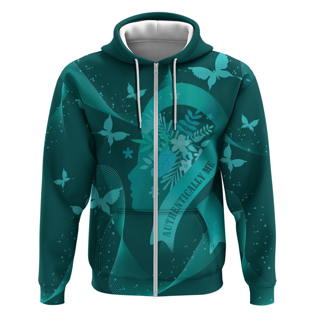 Australia Tourettes Awareness Personalised Zip Hoodie Butterfly Ribbon Art