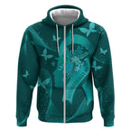Australia Tourettes Awareness Personalised Zip Hoodie Butterfly Ribbon Art