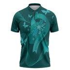 Australia Tourettes Awareness Personalised Zipper Polo Shirt Butterfly Ribbon Art