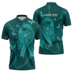 Australia Tourettes Awareness Personalised Zipper Polo Shirt Butterfly Ribbon Art