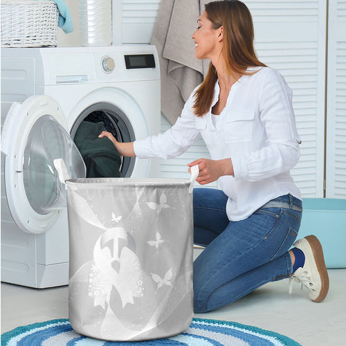 Australia Lung Cancer Awareness Laundry Basket Butterfly Ribbon Art