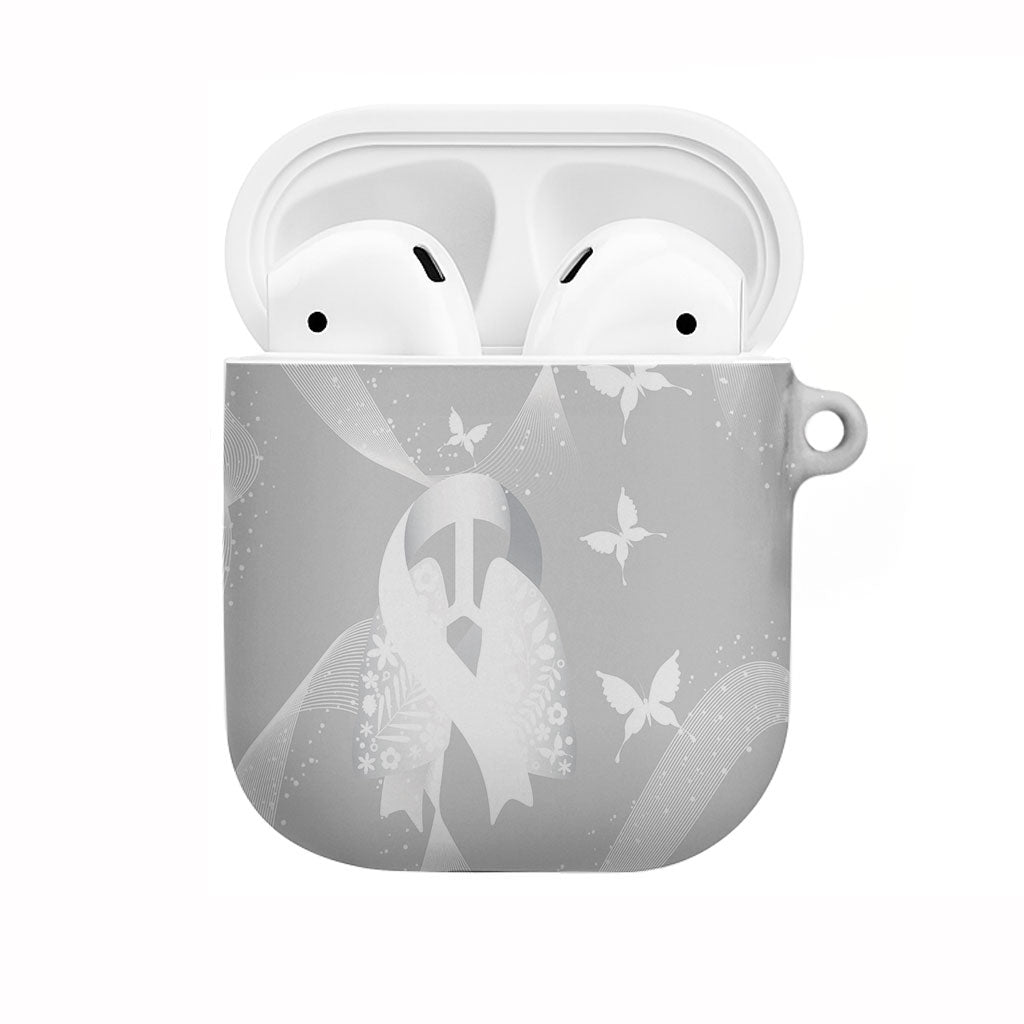 Australia Lung Cancer Awareness AirPods Case Butterfly Ribbon Art
