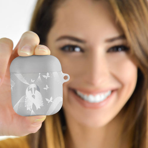 Australia Lung Cancer Awareness AirPods Case Butterfly Ribbon Art