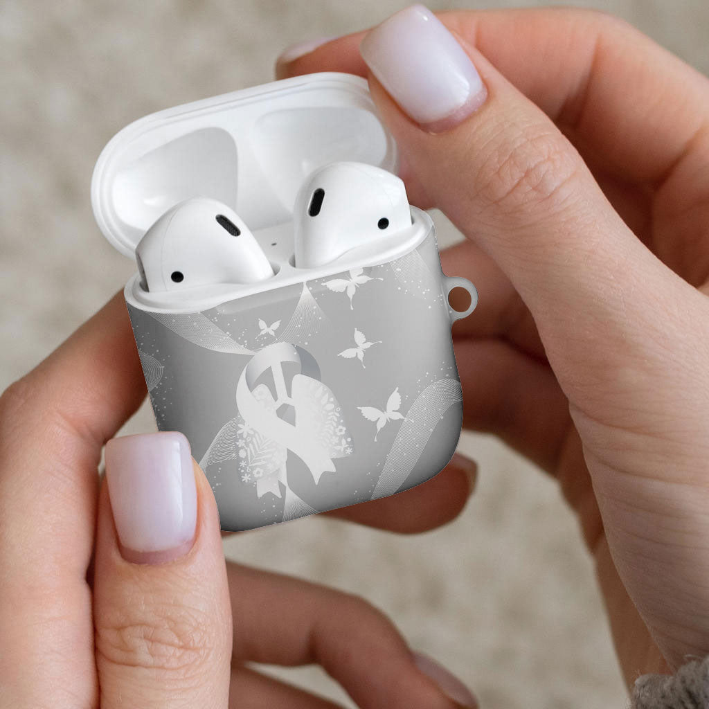 Australia Lung Cancer Awareness AirPods Case Butterfly Ribbon Art
