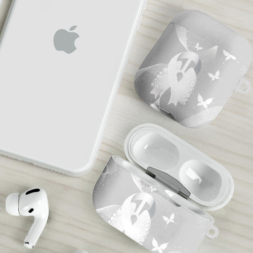 Australia Lung Cancer Awareness AirPods Case Butterfly Ribbon Art