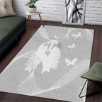 Australia Lung Cancer Awareness Area Rug Butterfly Ribbon Art