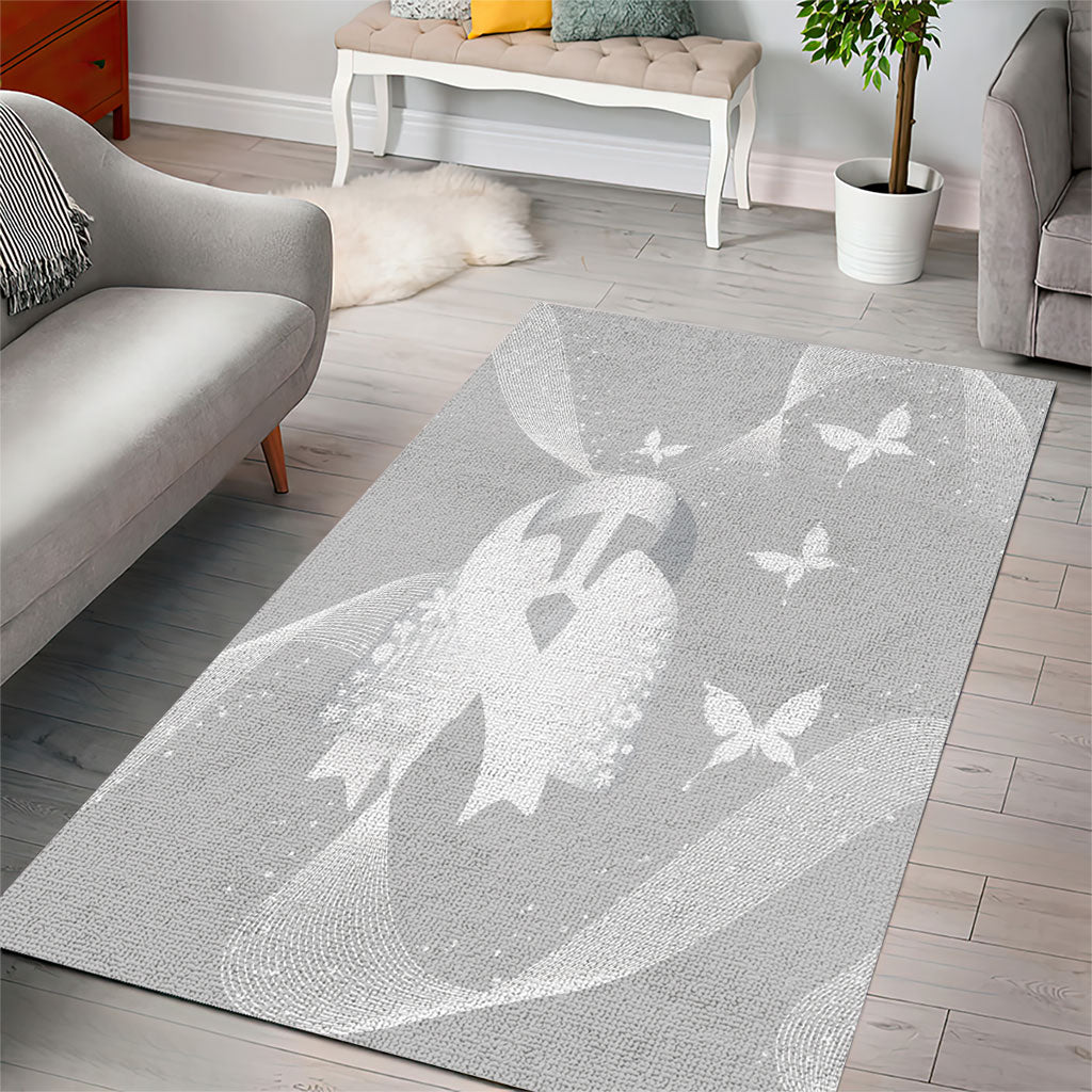 Australia Lung Cancer Awareness Area Rug Butterfly Ribbon Art