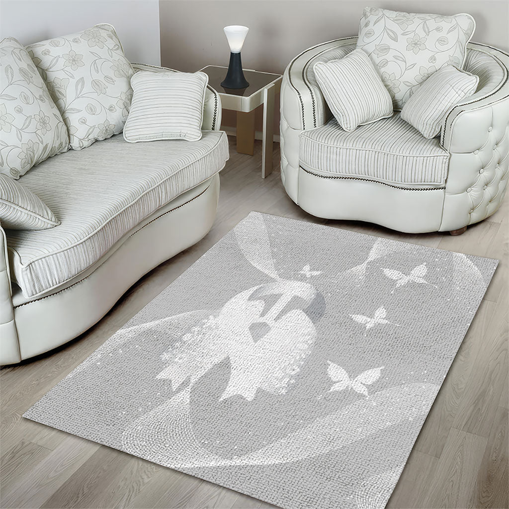 Australia Lung Cancer Awareness Area Rug Butterfly Ribbon Art