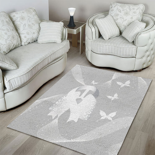 Australia Lung Cancer Awareness Area Rug Butterfly Ribbon Art